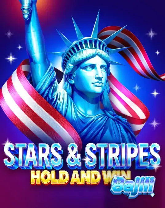 Stars & Stripes Hold and Win slot game screen featuring patriotic symbols and fireworks